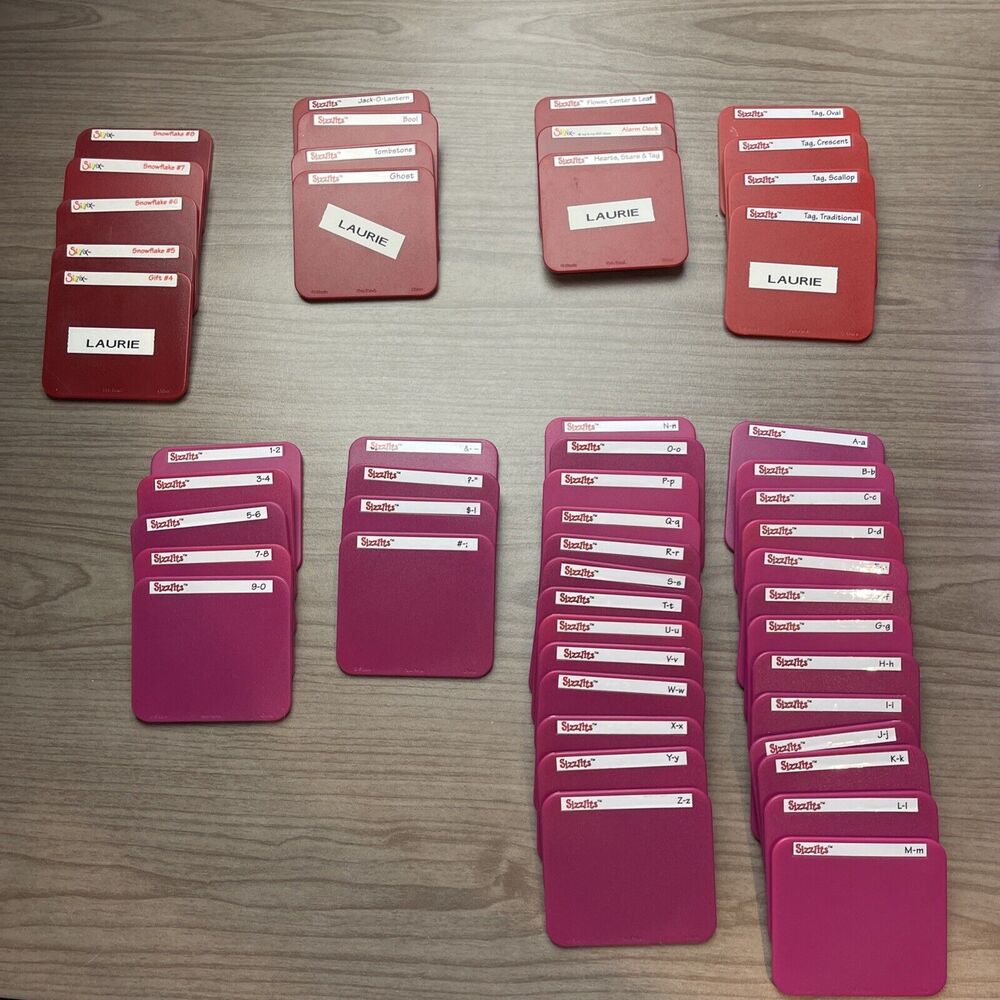 50 Sizzix Sizzlits Thin Dies Bundle Lot Misc Shapes